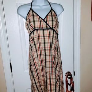 TOMMY HILFIGER 90's Plaid Halter Summer Dress Med